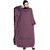 Embroidered abaya with Butterfly sleeves- Plum color